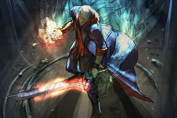 Dante slasher with a huge sword