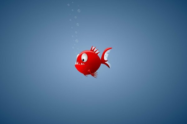Der rote Fisch erinnert an viele Embleme