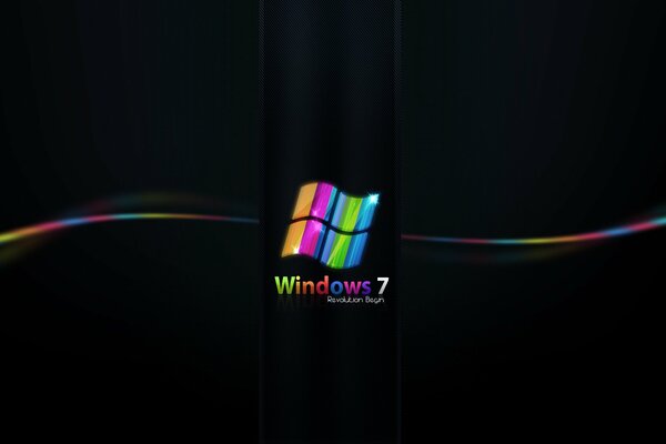 Das Windows7-Logo auf Schwarz