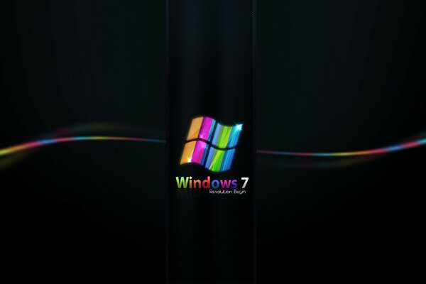 Logo Windows7 su nero