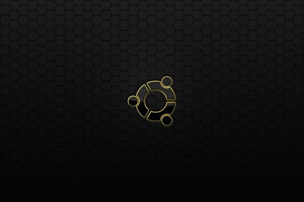 Linux ubuntu logo with honeycomb background