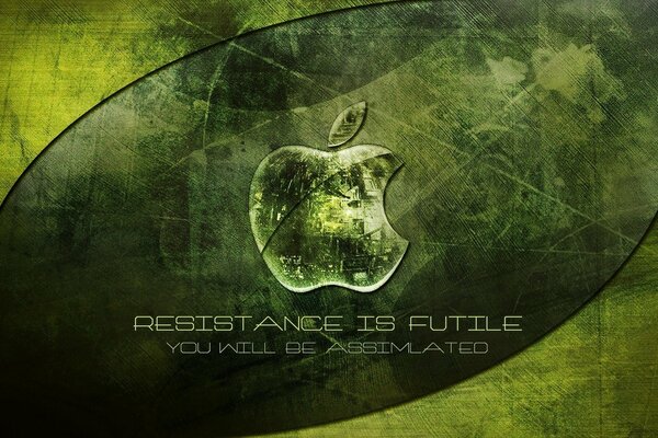 Logo apple sur fond vert