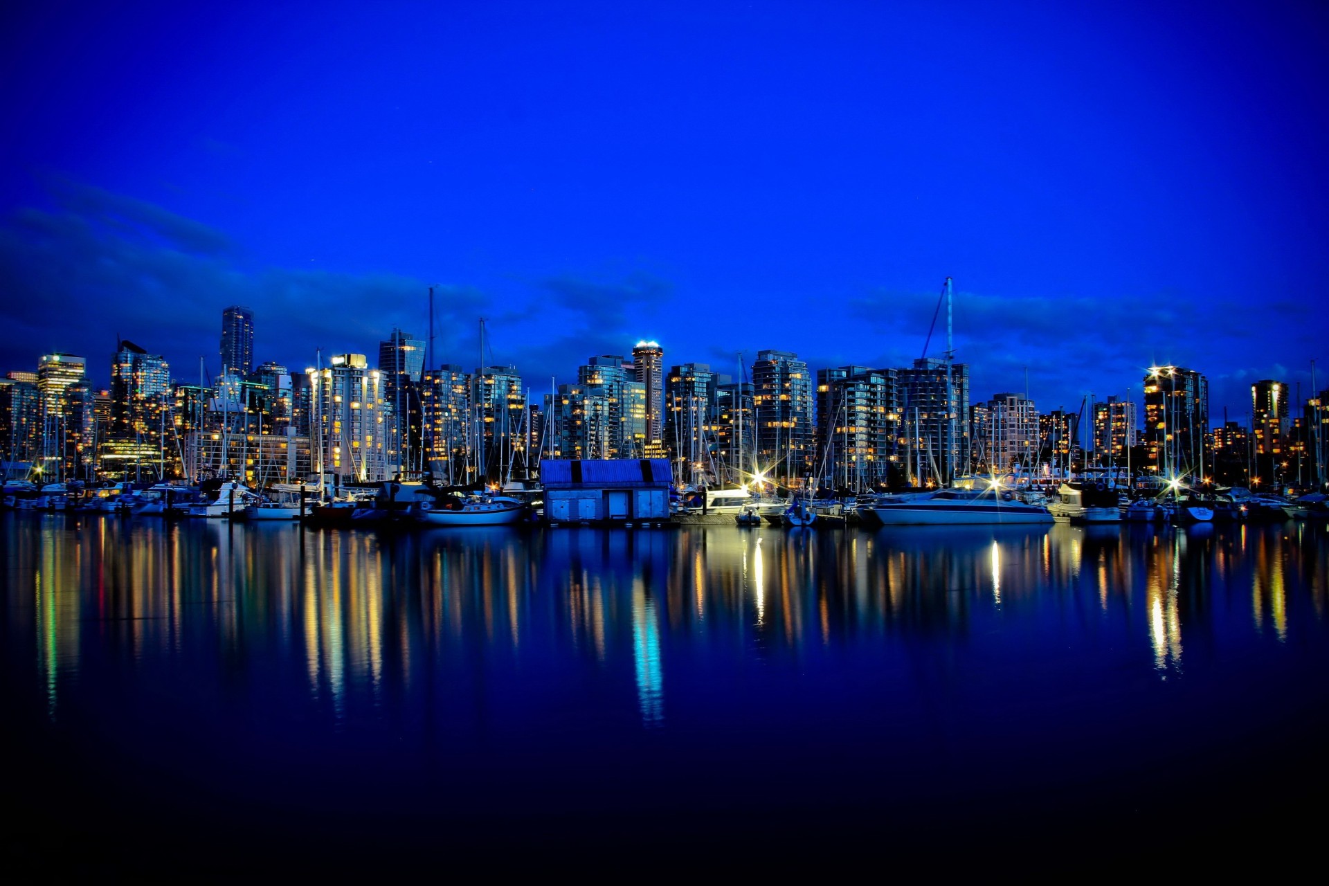 vancouver night town canada coast