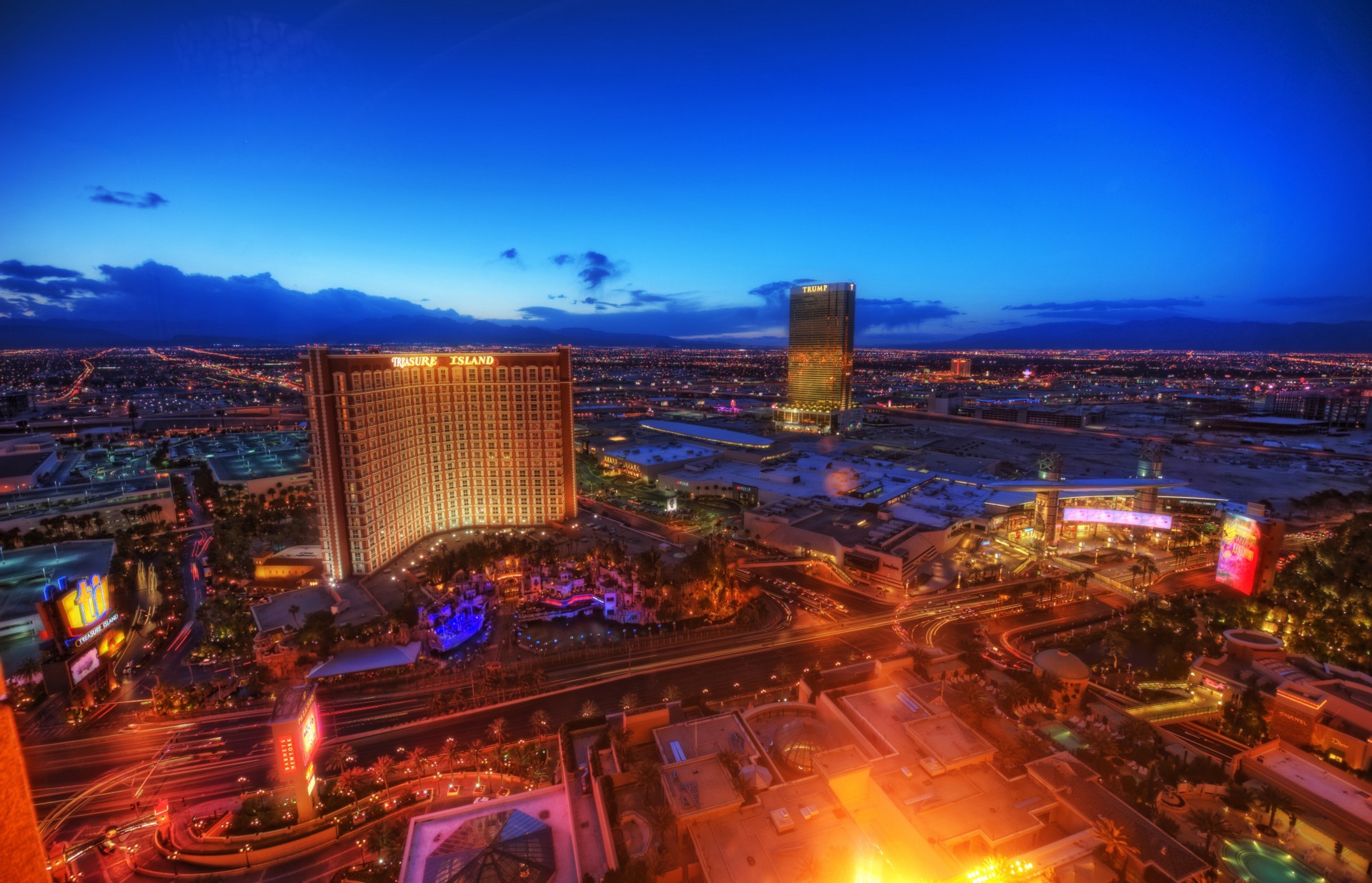 lichter panorama nacht las vegas nevada casino usa