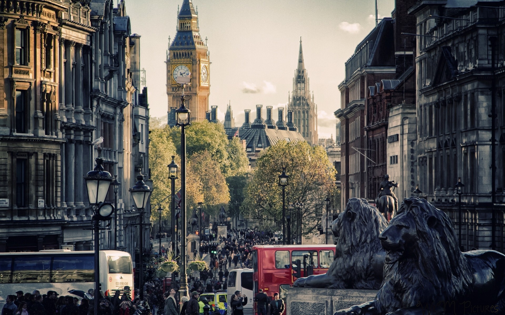 città touristi londra big ben strada case