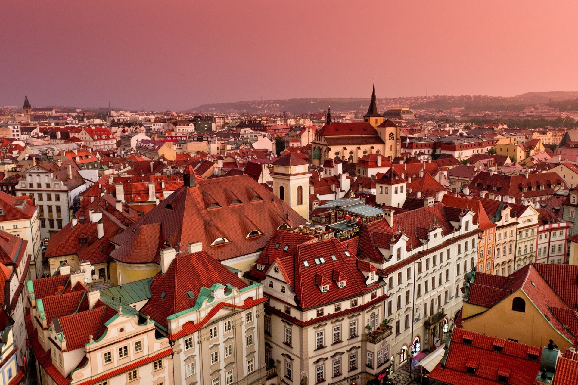 panorama bâtiment toit république tchèque prague