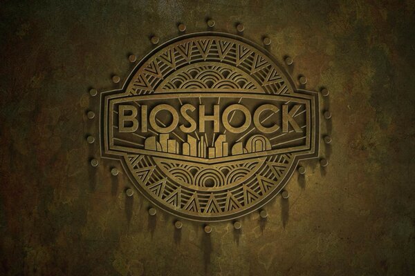 Bioshock-Logo, auf einem alten schäbigen Hintergrund