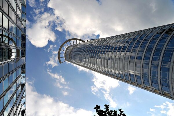 A tall building looking up