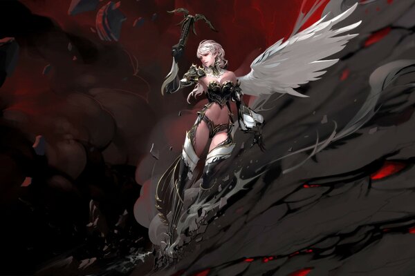 Fille a des ailes dans lineage 2