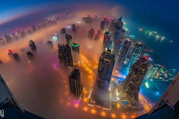 Nachtlandschaft mit Blick auf Dubai