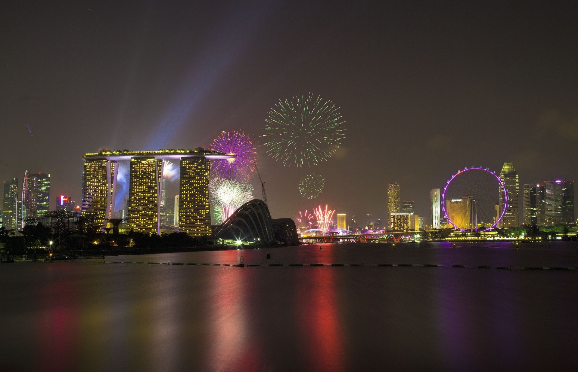 2012 feux d artifice nuit singapour