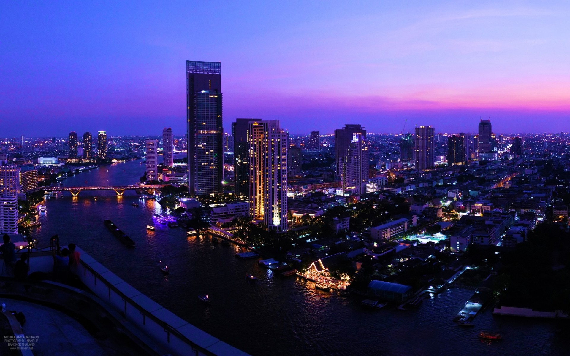 luces bangkok noche ciudad