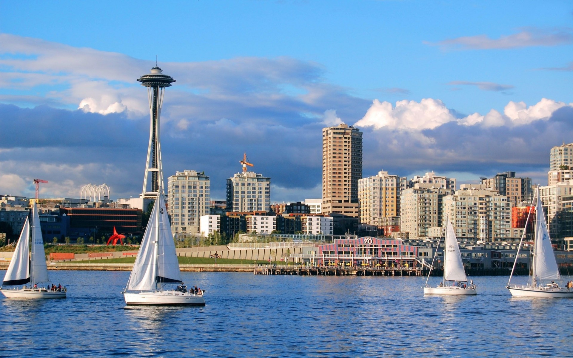 united states skyscraper seattle town sea yacht