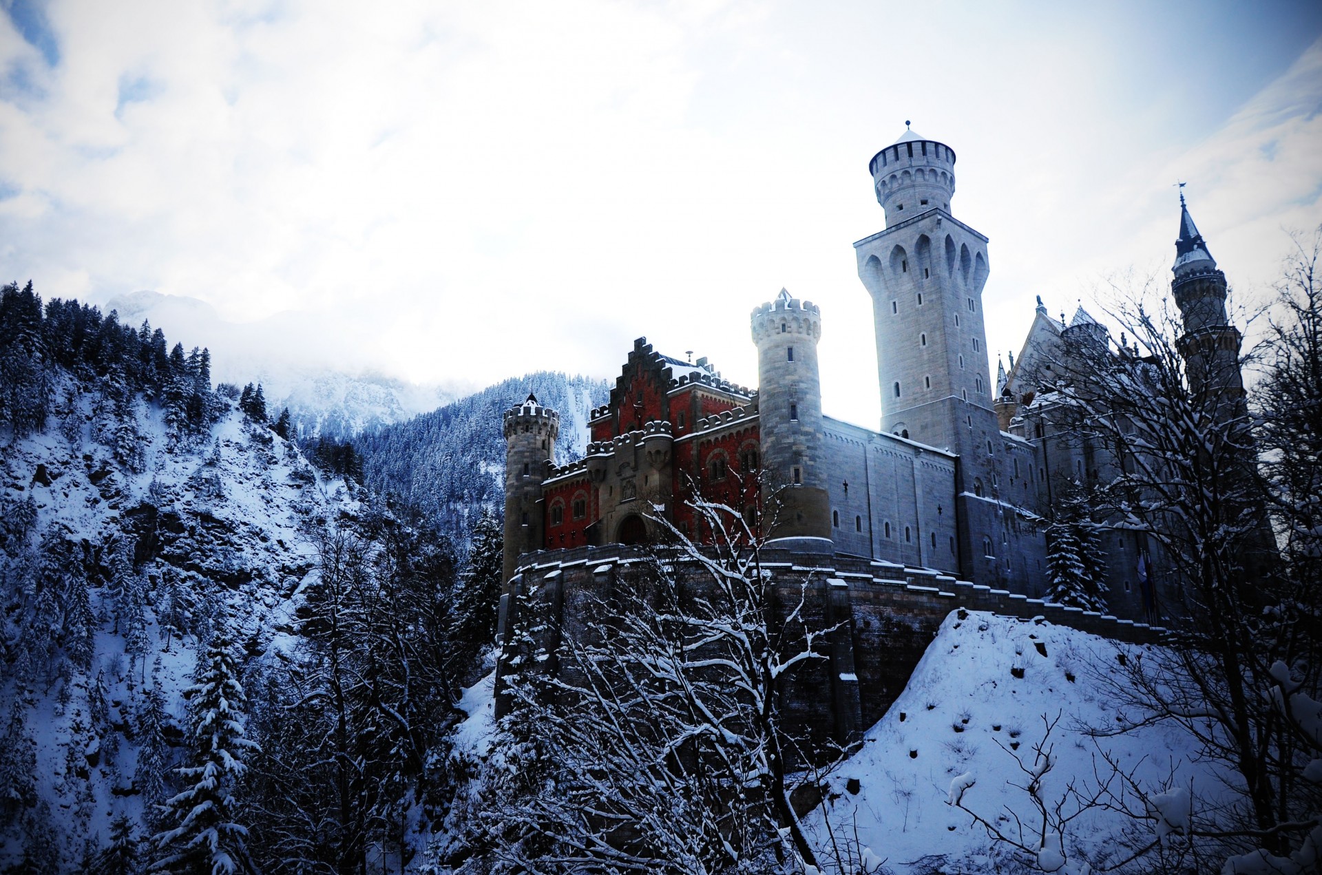 hiver alpes bovaria allemagne château de neuschwanstein