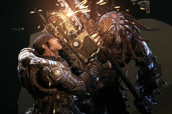 Gears of War 2 Marcus Phoenix vs. Locust