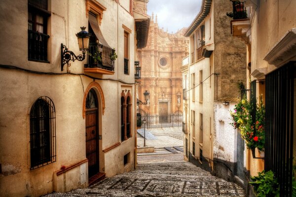 Houses and streets of the Spanish city of Guadiz