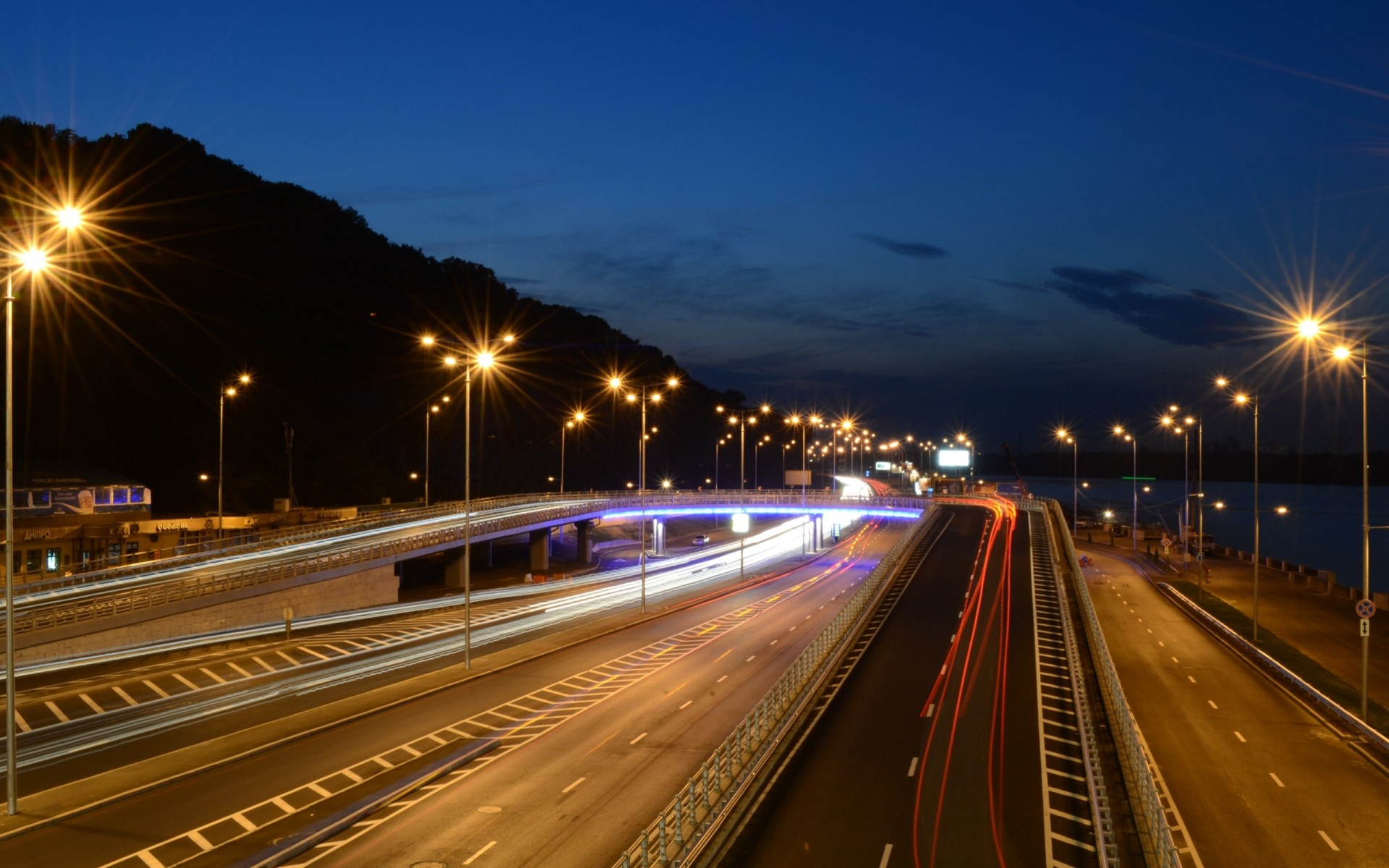 lights kiev night road