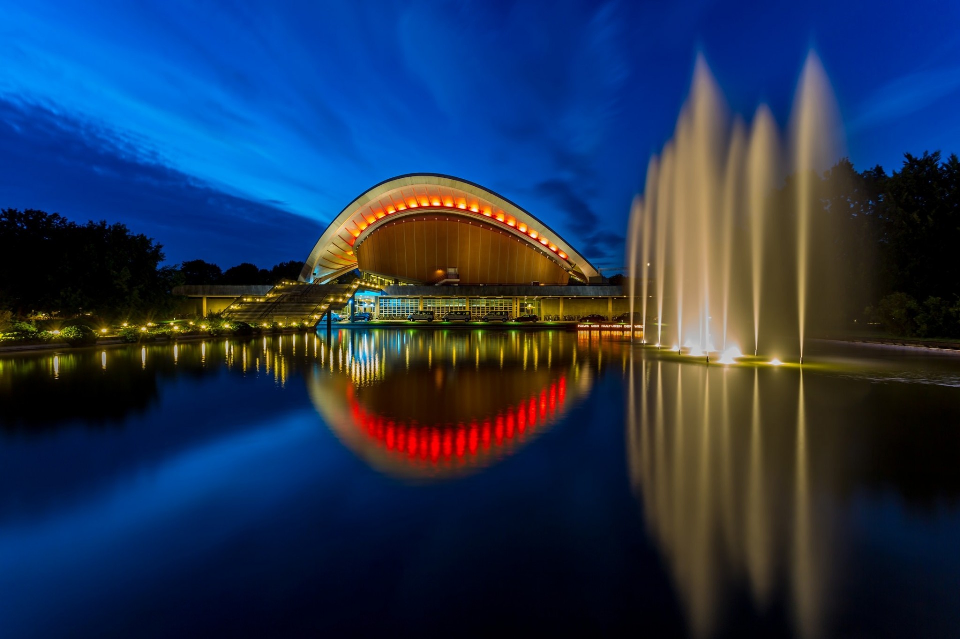 berlin nacht brunnen deutschland