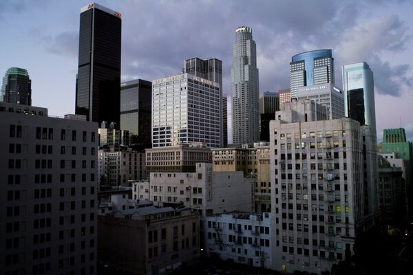 The urban atmosphere of skyscrapers in the USA