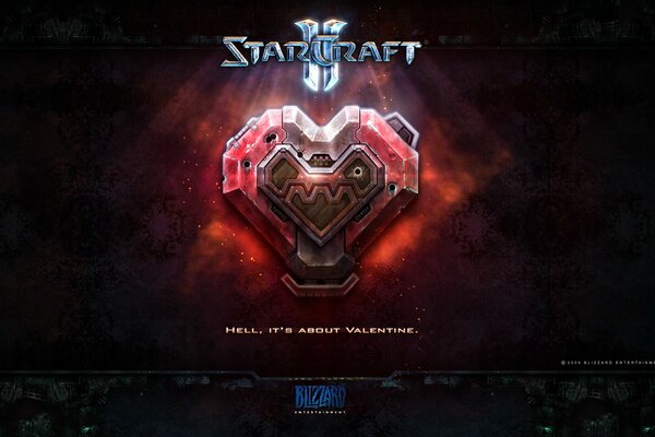 Kamienne szkarłatne serce z napisem Starcraft