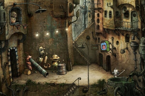 La ville des robots du jeu Machinarium