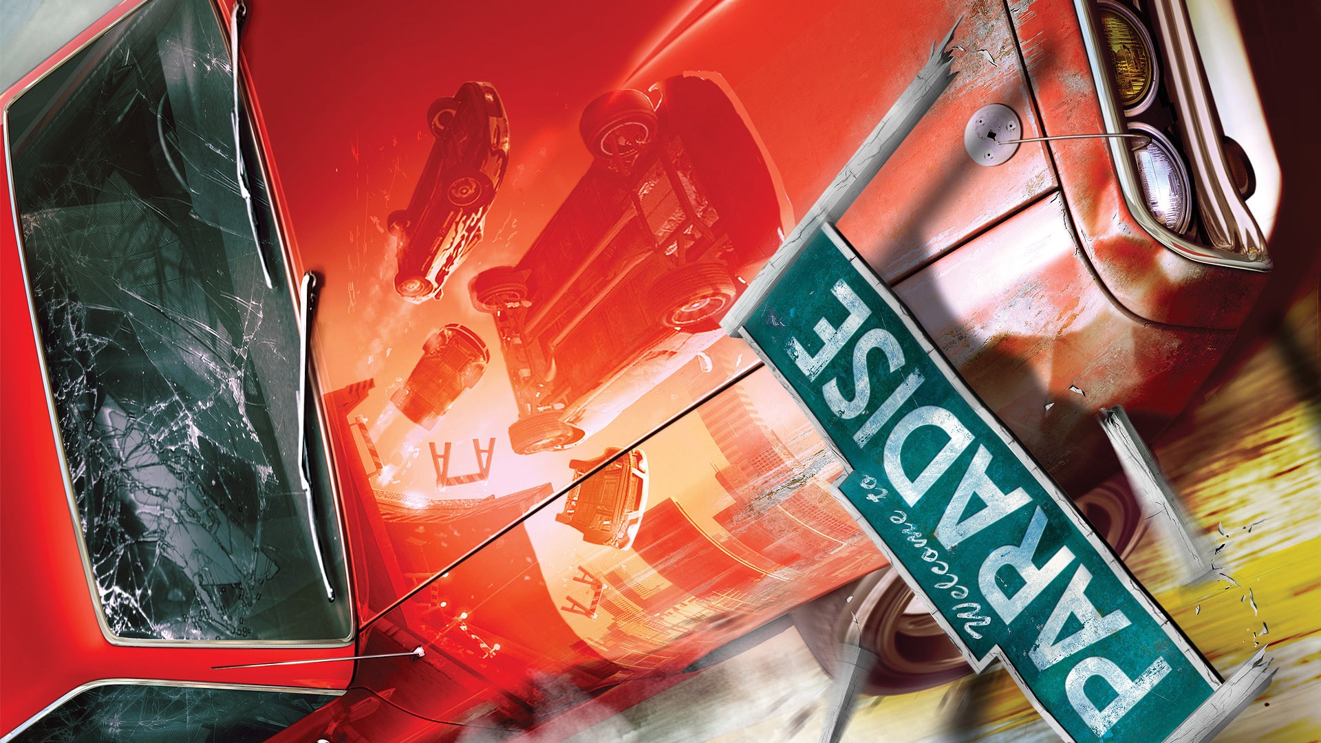 burnout paradise macchina vetro rotto segno riflessione