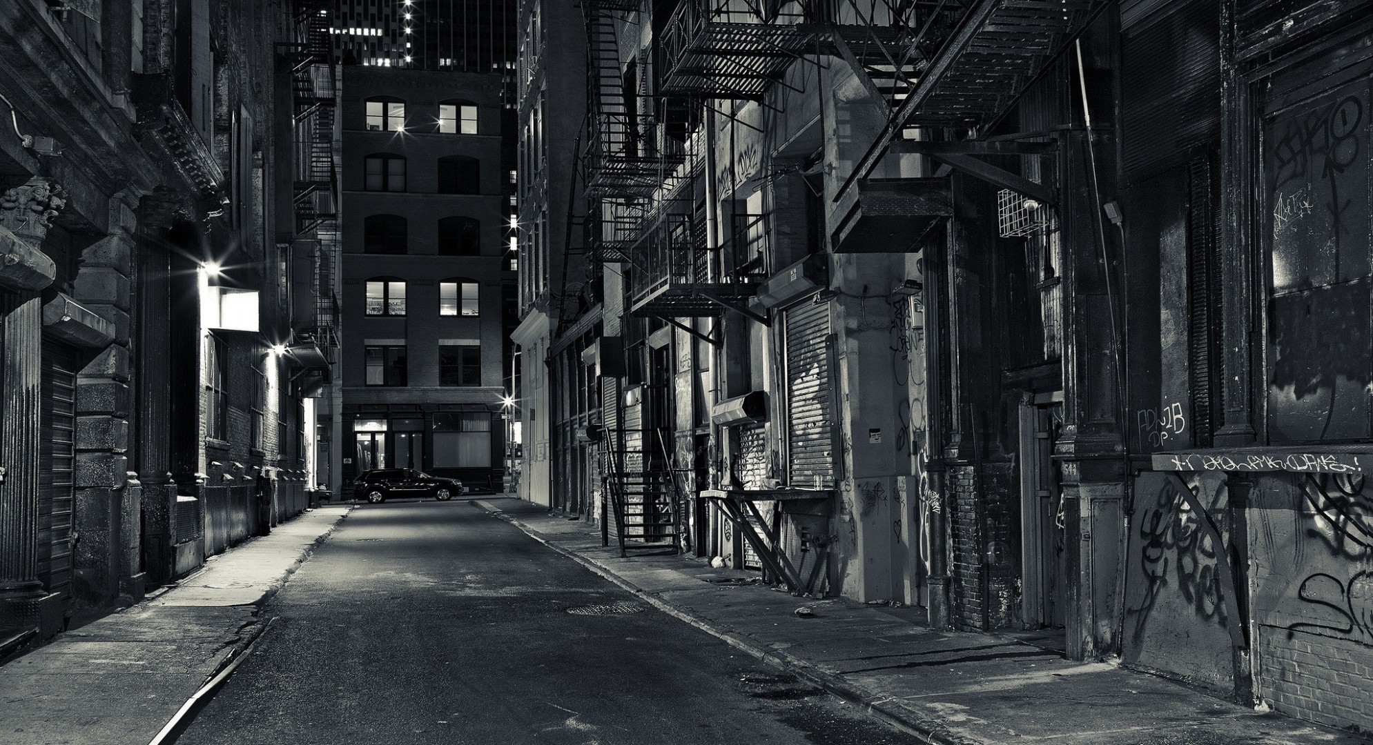 calle nueva york noche ciudad