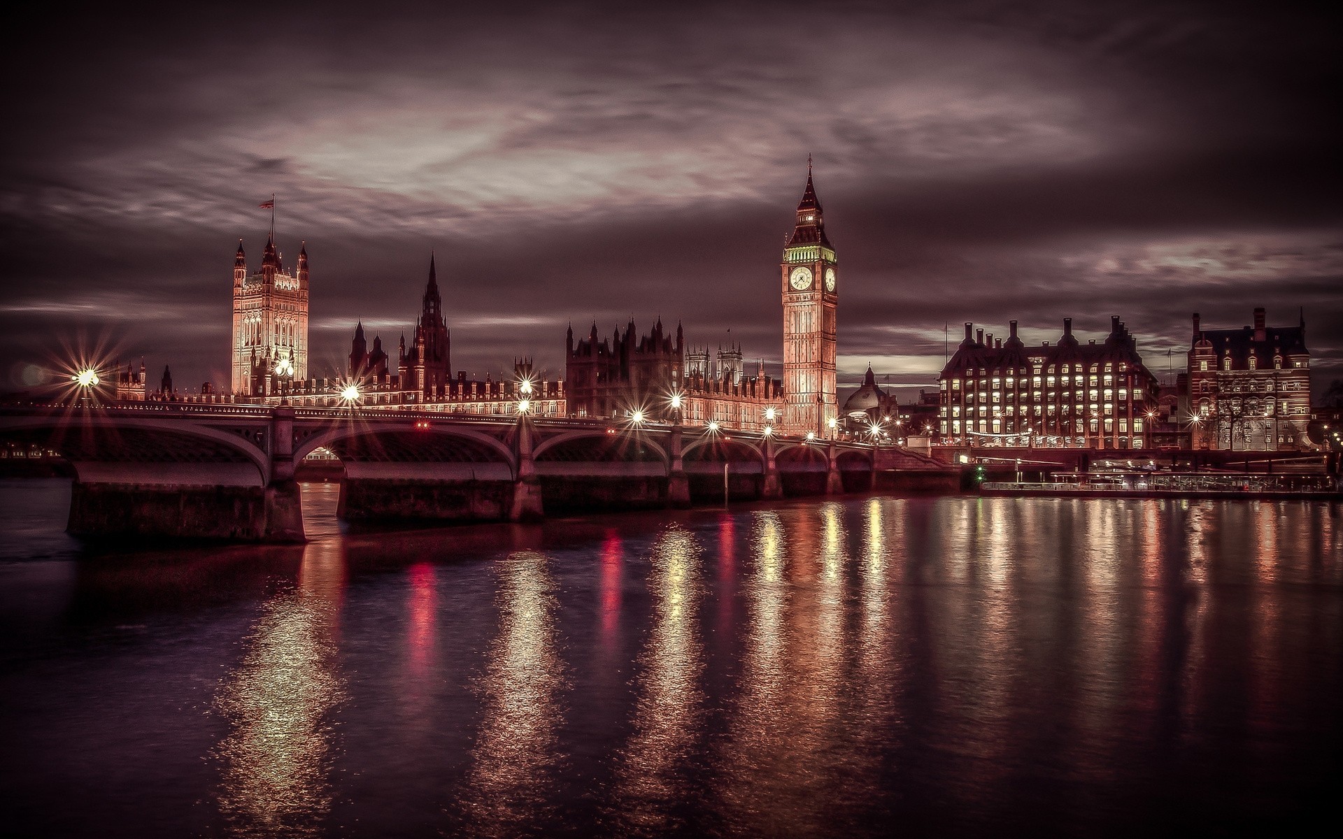 lights london night england