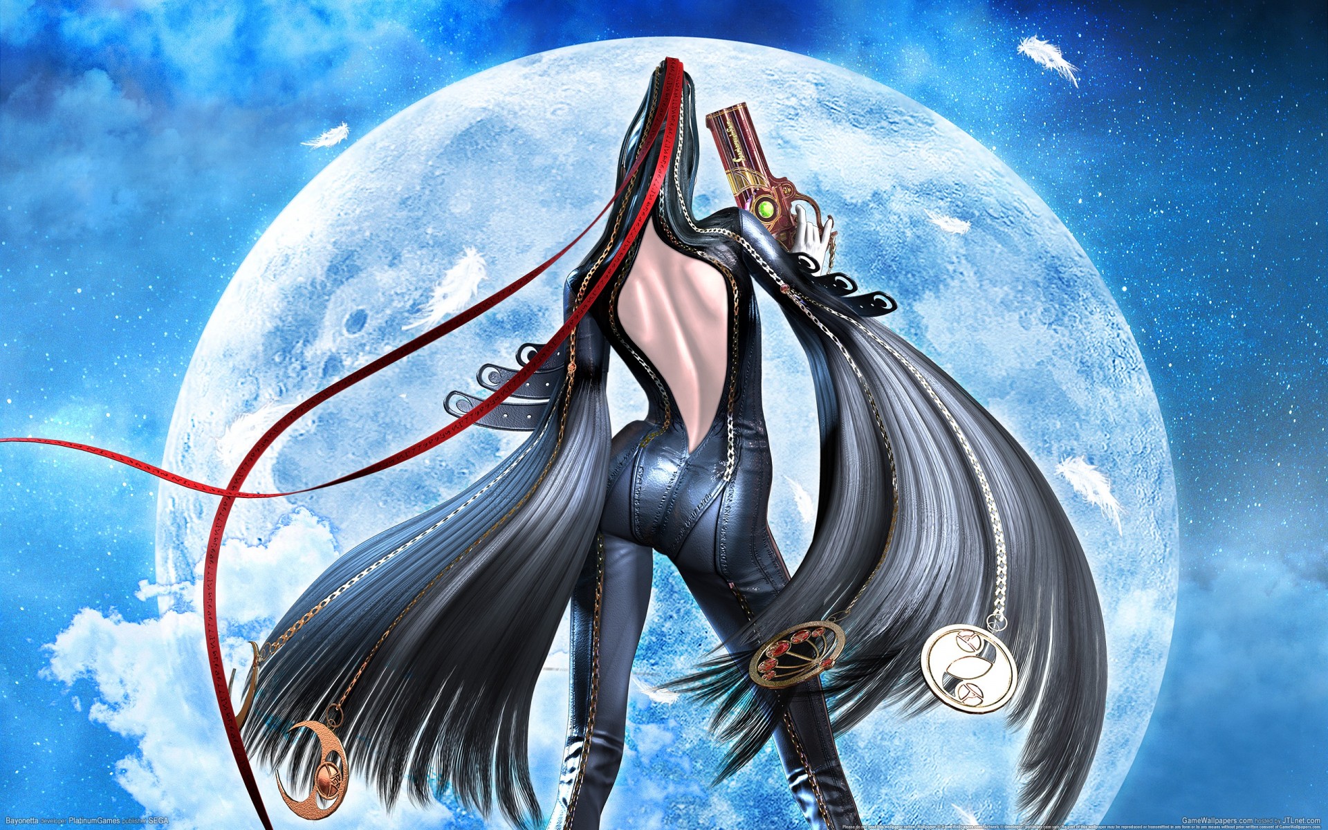 bayonetta fille bande pistolets sega platine jeux