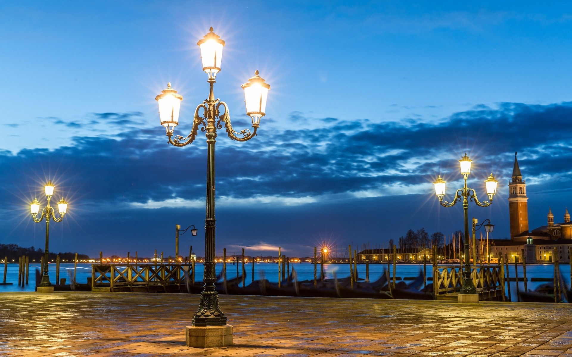 italien wolken venedig platz lichter nacht