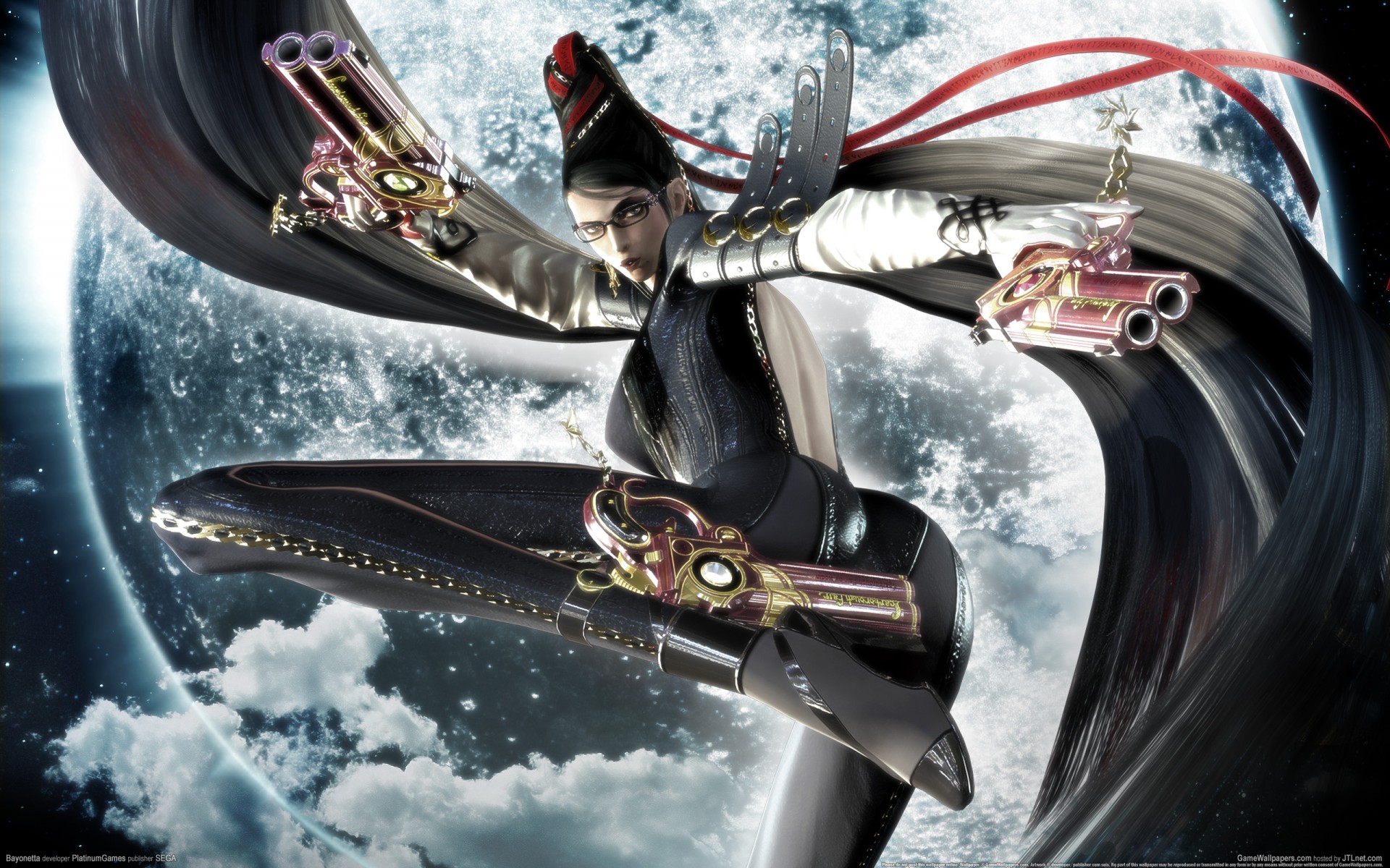 bayonetta fille pistolets sega platine jeux