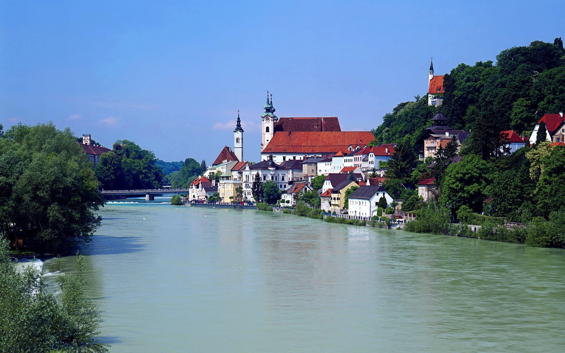 rzeka niebo hallstatt miasto woda