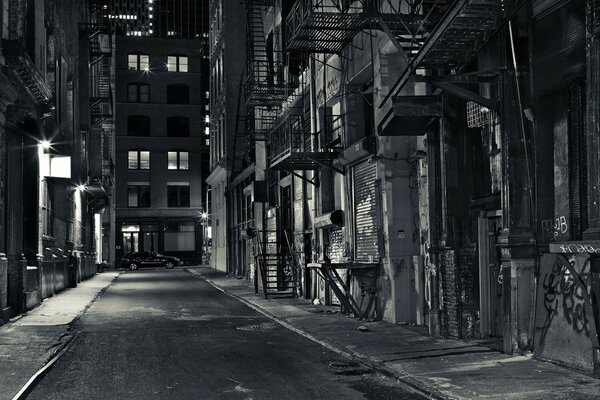 Night street of New York city