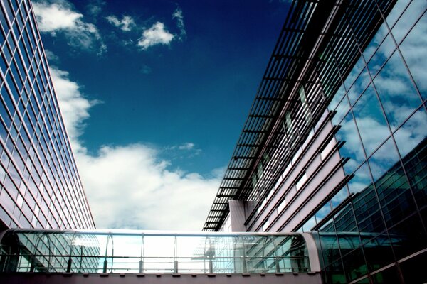 A tall building under a blue sky