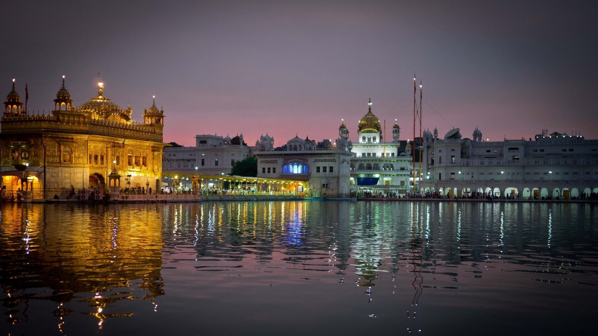 tempel indien reflexion stadt wasser nacht