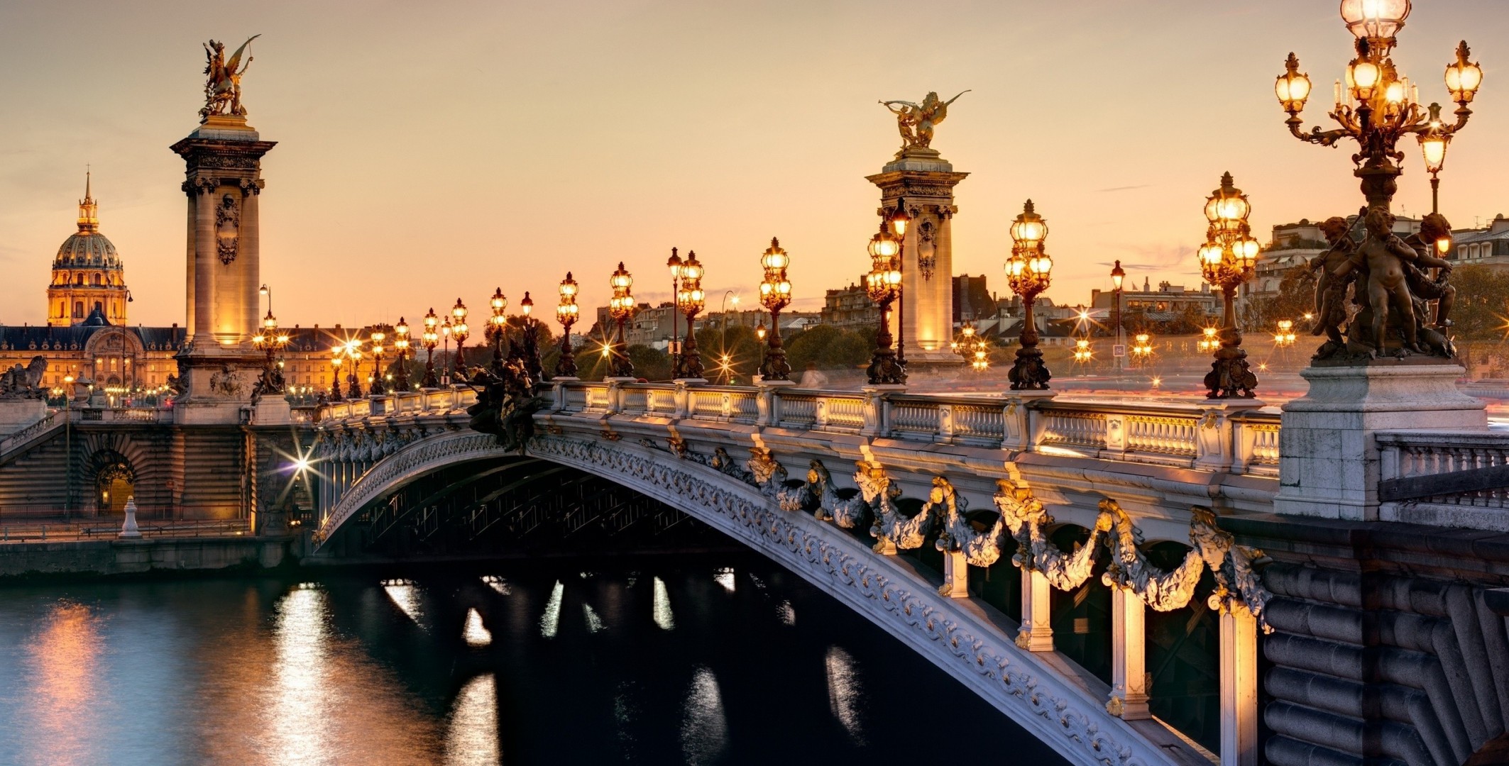 river seine france light paris city headlights night