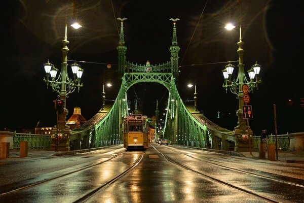 La bellissima città notturna di Budapest