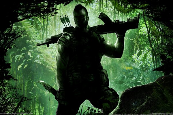 Image of a warrior in the jungle