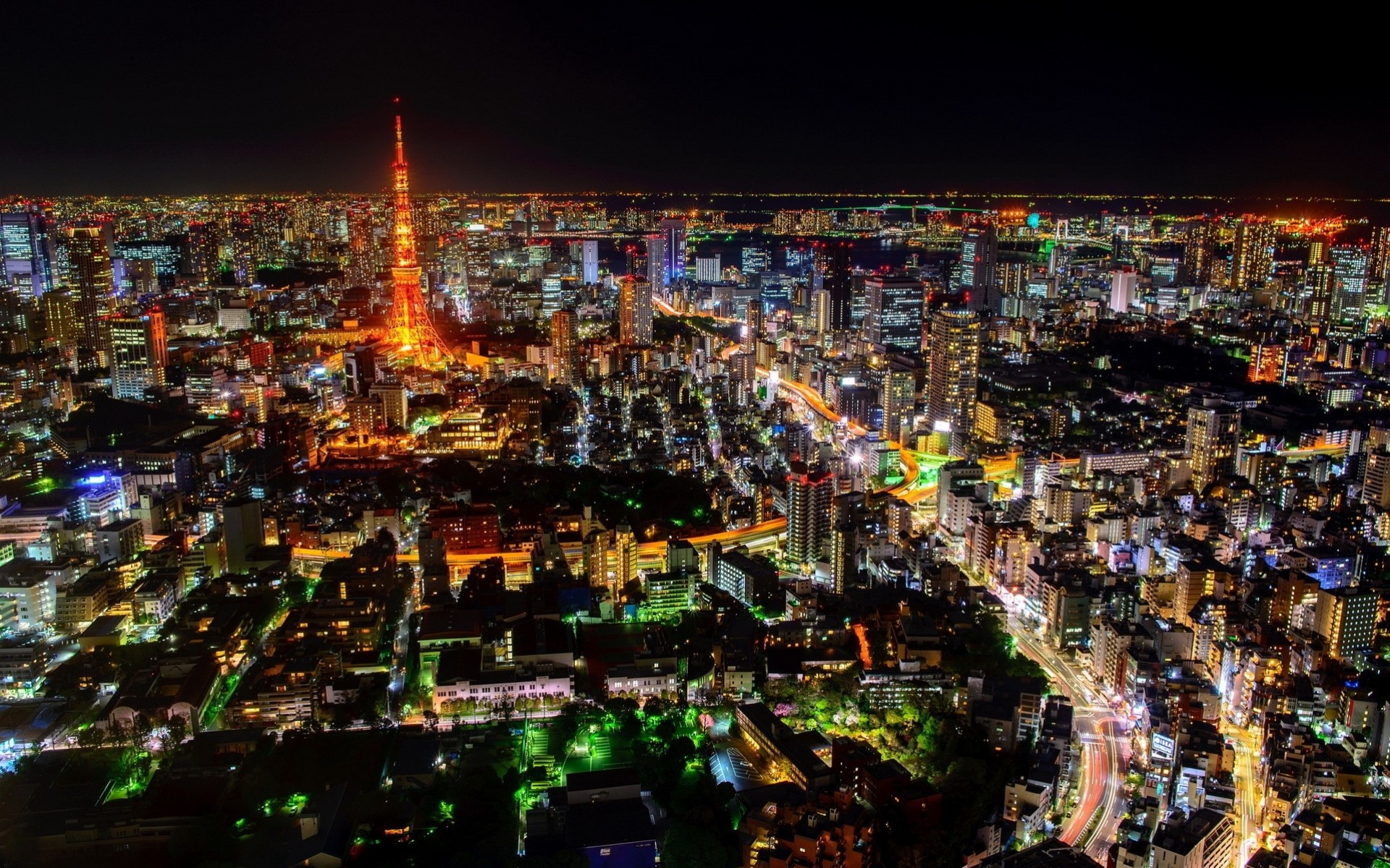 turm nacht tokio stadt