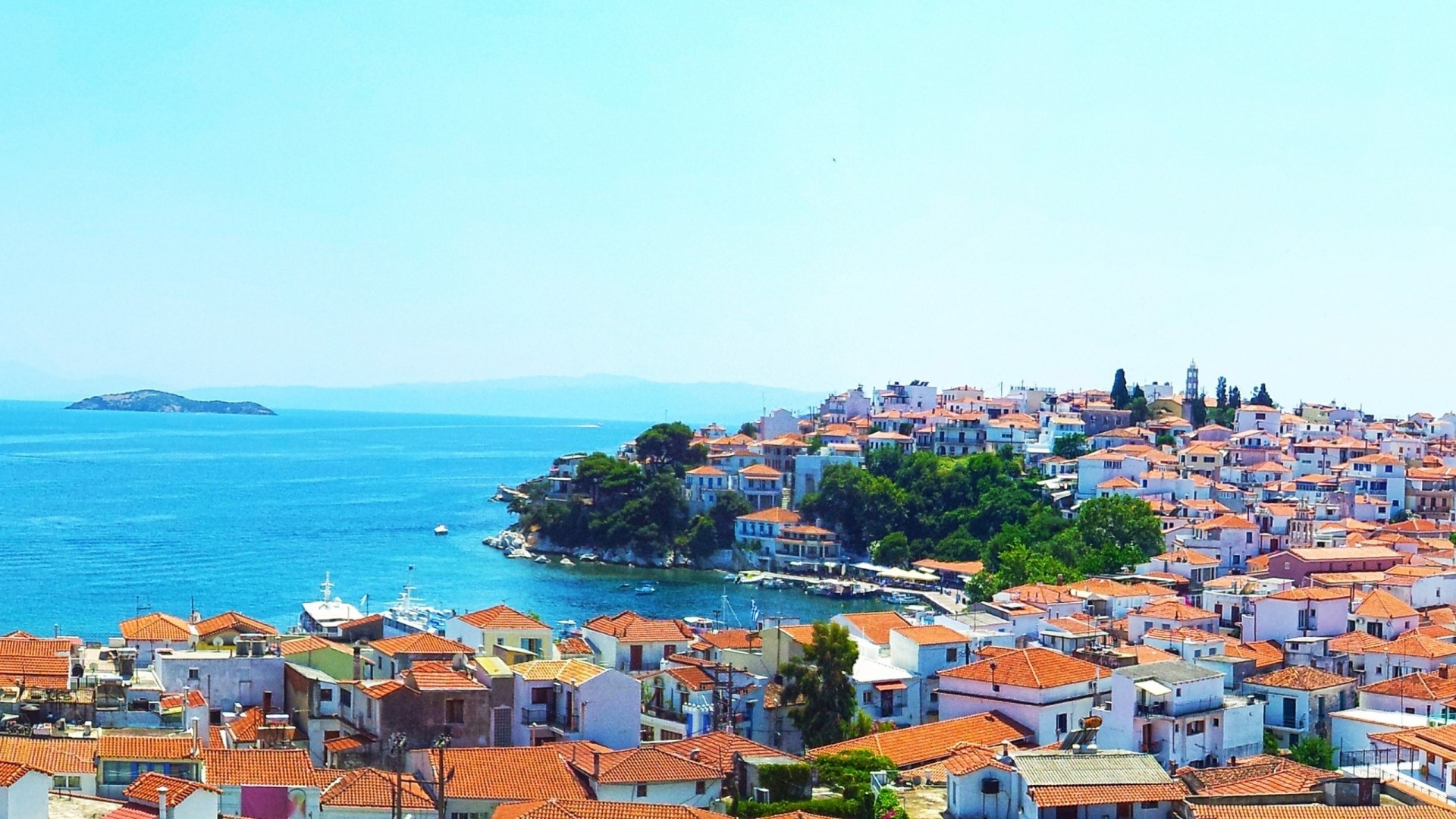 mediterranean town coast