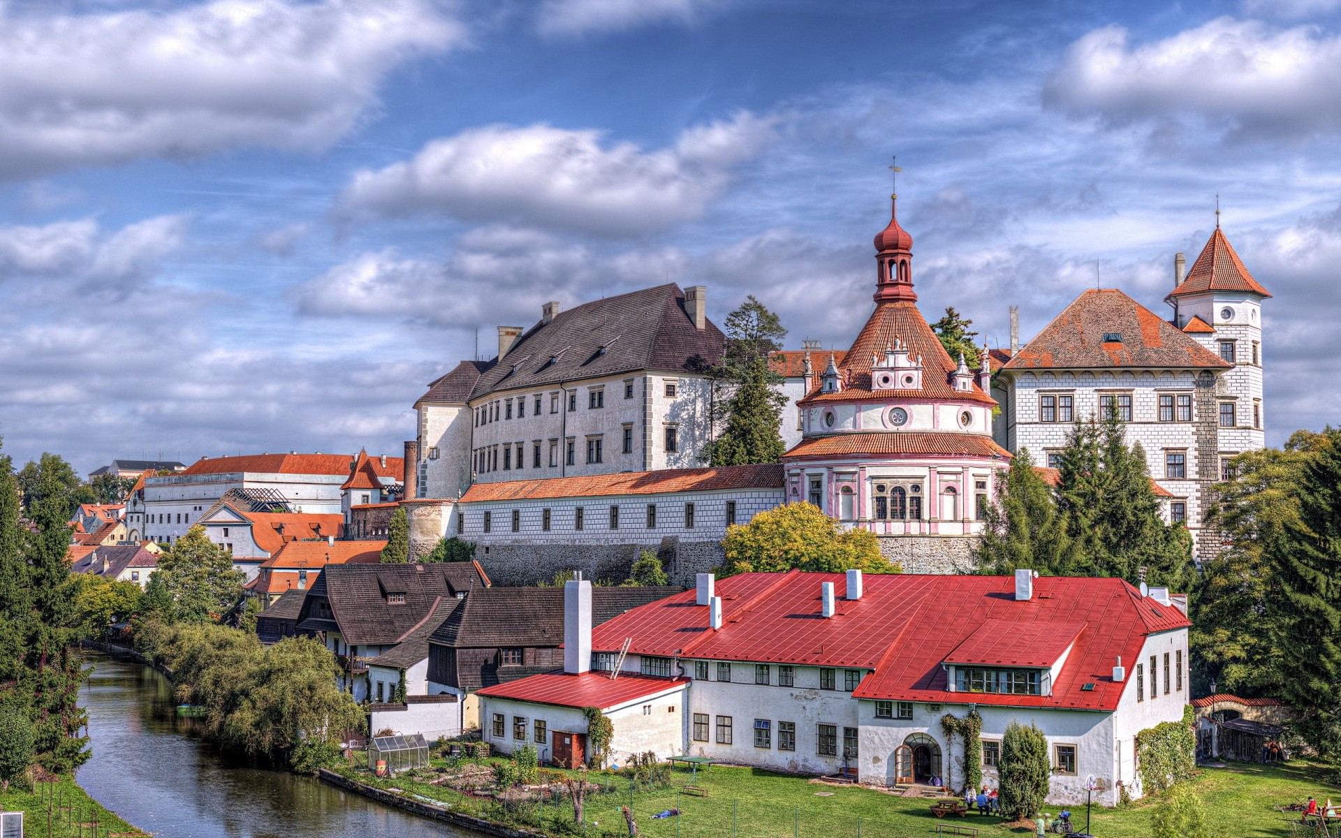 architektura rzeka zamek czechy czechy republika miasta domy