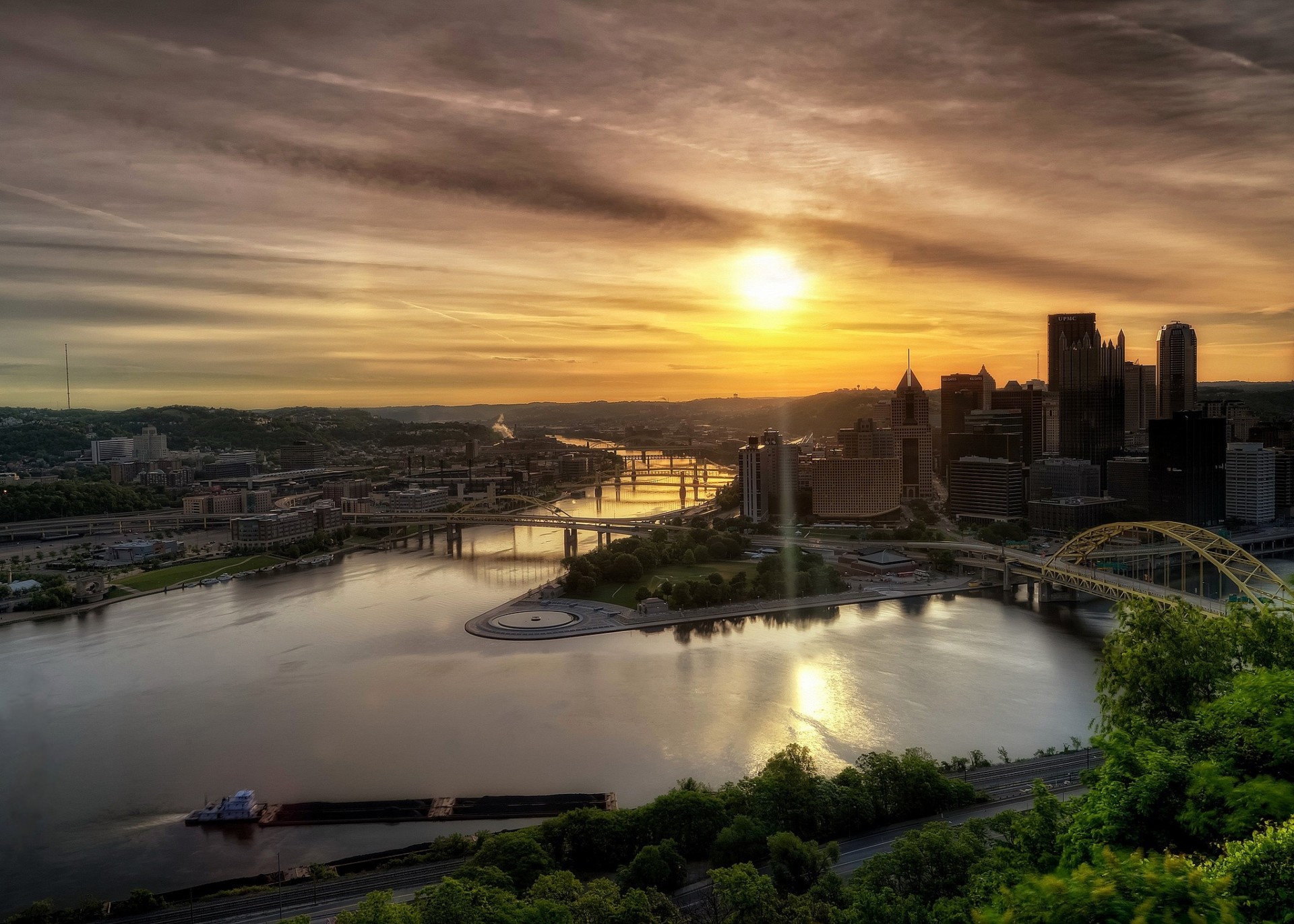 landscape river pittsburgh pa pennsylvania united states central park