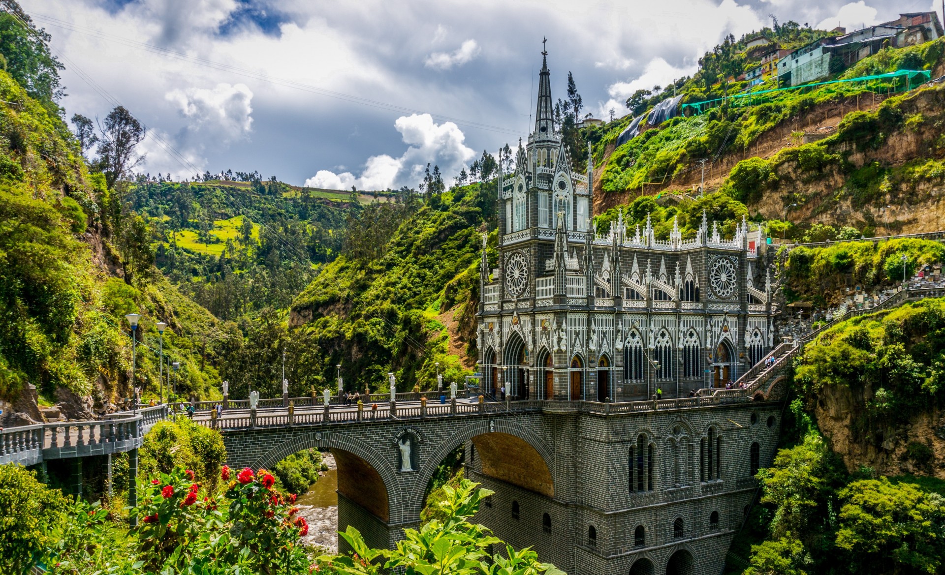 verde blocco ponte cielo colombia bellezza montagne