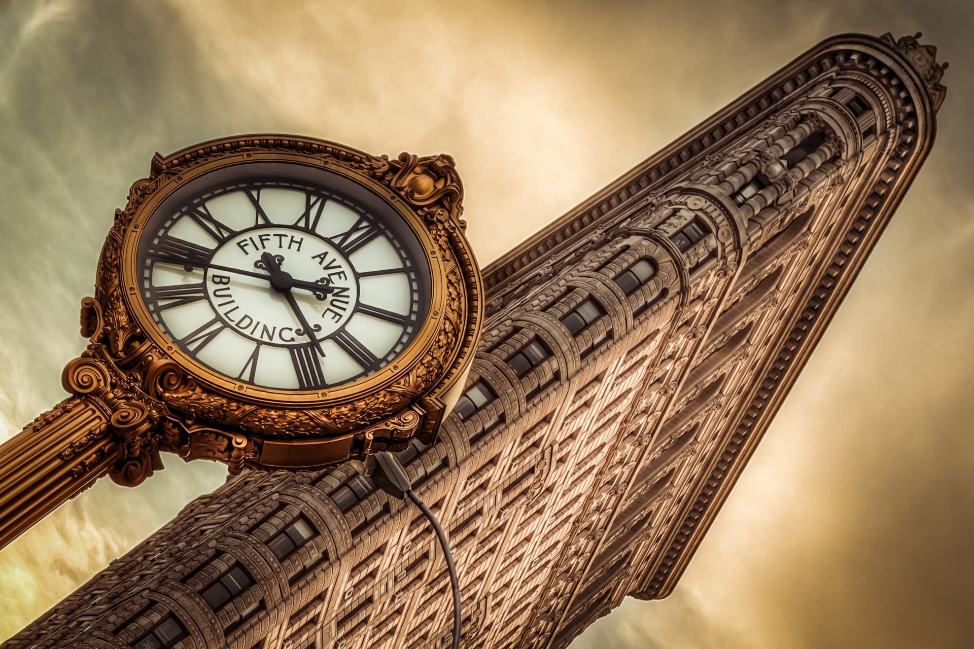 manhattan edificio new york grattacielo orologio ferro da stiro