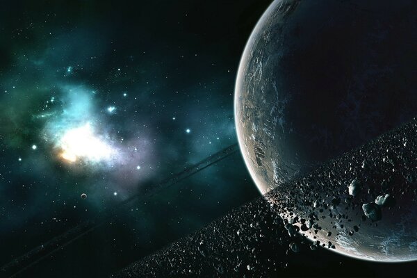 Planeta i pas asteroidy wokół