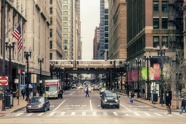 Edificios grises en la ciudad de Chicago