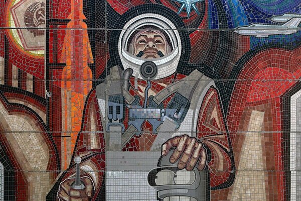 Soviet mosaic with a cosmic plot