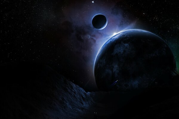 Фантазийное изображение планет и космоса