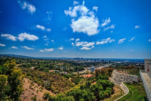 Vue panoramique sur le soleil de Los Angeles