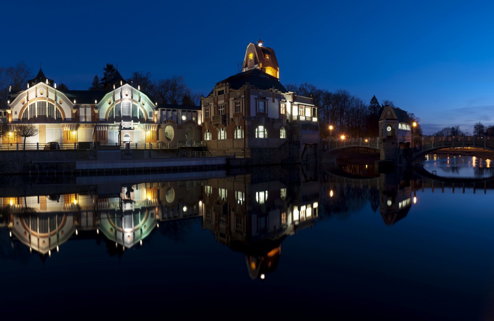 tschechische republik nacht stadt fluss